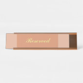 Terracotta en goud gereserveerd teken bureau naambordje (Voorkant)