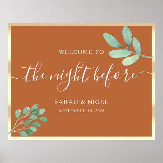 Terracotta en Goud Probediner Welkom Poster (Voorkant)