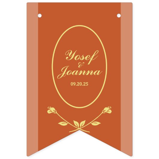 Terracotta en gouden bruiloft Bunting Flags Banner (Eerste vlag)