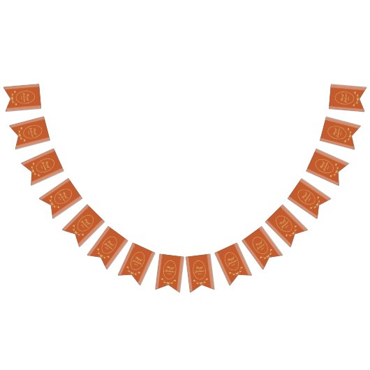 Terracotta en gouden bruiloft Bunting Flags Banner (Alle)