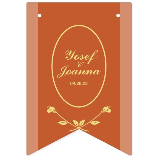 Terracotta en gouden bruiloft Bunting Flags Banner (Tweede vlag)