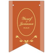 Terracotta en gouden bruiloft Bunting Flags Banner (Eerste vlag)