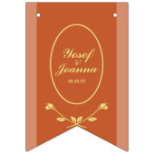 Terracotta en gouden bruiloft Bunting Flags Banner (Derde vlag)