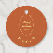 Terracotta en gouden bruiloft gunst Label (Achterkant)