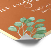 Terracotta en Gouden Rehearsal Dinner Welkom Poster (Hoek)