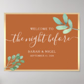 Terracotta en Gouden Rehearsal Dinner Welkom Poster (Voorkant)