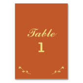 Terracotta en gouden tafel nummer Kaart (Achterkant)