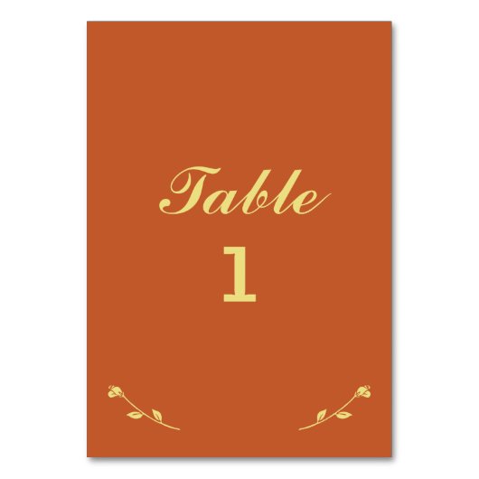 Terracotta en gouden tafel nummer Kaart (Voorkant)
