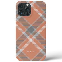 Terracotta en Grey Tartan met naam