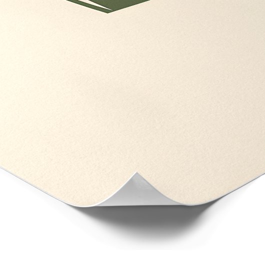 Terracotta en groene Abstracte botanische minimali Poster (Hoek)