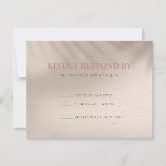 Terracotta en het zand-element RSVP kaartje (Voorkant)