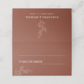 Terracotta en Ivoor Ivy Bloemen Boho Bruiloft Plaatskaartje (Buitenkant ongevouwen)