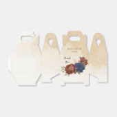 terracotta en marine blauwe bloemen bruiloft bedankdoosjes (Uitgevouwen)