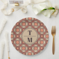 Terracotta en Mauve Art Deco Papieren Borden