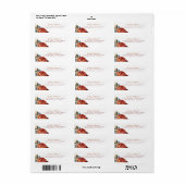 Terracotta en Navy Blue Bloemen Herfst Etiket (Full Sheet)