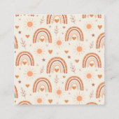 Terracotta en peach boho regenboogstaartschar informatiekaartje (Achterkant)