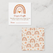 Terracotta en peach boho regenboogstaartschar informatiekaartje (Voorkant / Achterkant)