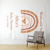 Terracotta en perzik boho regenboog welkom wandkleed (In Situ (horizontaal))