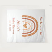 Terracotta en perzik boho regenboog welkom wandkleed (Voorkant (horizontaal))