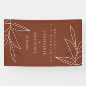 Terracotta en Ruscus Greenery Welcome Wedding Spandoek (Horizontaal)
