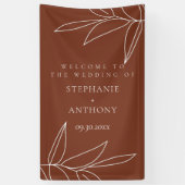 Terracotta en Ruscus Greenery Welcome Wedding Spandoek (Verticaal)