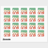 Terracotta en salie groen abstracte retro boho kun vierkante sticker (Vel)
