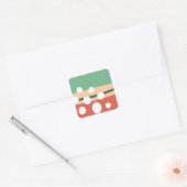 Terracotta en salie groen abstracte retro boho kun vierkante sticker (Envelop)