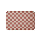 Terracotta en Tan dambordpatroon Badmat (Voorkant)