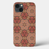 Terracotta en Tan Honeycomb Tile Pattern Case-Mate iPhone Case (Achterkant)