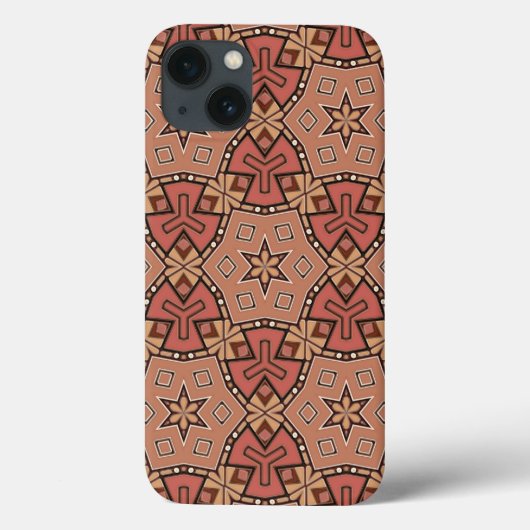 Terracotta en Tan Honeycomb Tile Pattern Case-Mate iPhone Case (Achterkant)