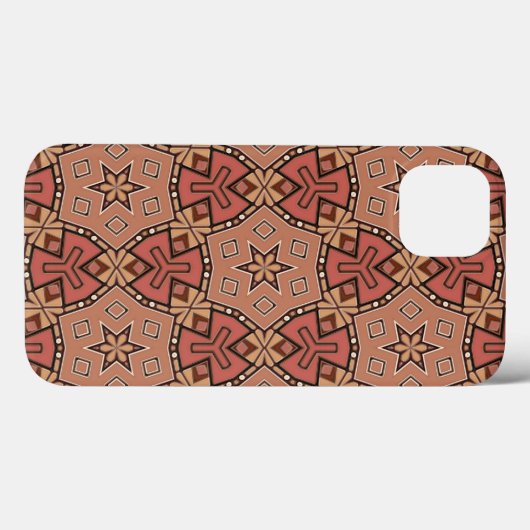 Terracotta en Tan Honeycomb Tile Pattern Case-Mate iPhone Case (Achterkant (horizontaal))