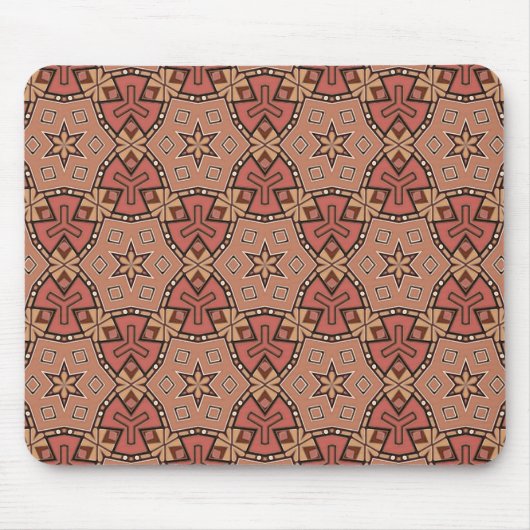 Terracotta en Tan Honeycomb Tile Pattern Muismat (Voorkant)