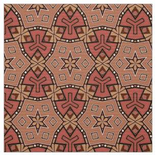 Terracotta en Tan Honeycomb Tile Pattern Stof