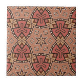 Terracotta en Tan Honeycomb Tile Pattern Tegeltje (Voorkant)
