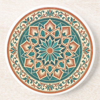 Terracotta en Teal Andalusische Ster Stenen Onderz Zandsteen Onderzetter