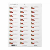 Terracotta en Teal Blue Bloemen Herfst Label (Full Sheet)