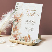 Terracotta en Tequila Mimosa Bar Vrijgezellenfeest Reclamebord Met Voetstuk