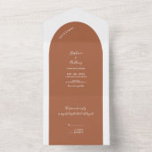 Terracotta en White Arch Wedding All In One Uitnodiging (Binnen)