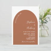 Terracotta en White Arch Wedding Kaart (Staand voorkant)