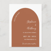Terracotta en White Arch Wedding Save the Date Aankondigingskaart (Voorkant)