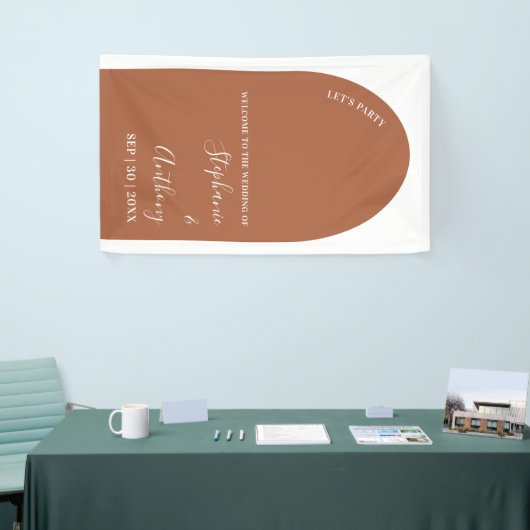 Terracotta en White Arch Wedding Spandoek (Beurs)