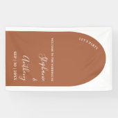 Terracotta en White Arch Wedding Spandoek (Horizontaal)