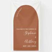 Terracotta en White Arch Wedding Spandoek (Verticaal)