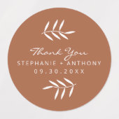 Terracotta en White Branches Wedding Bedankt Labels (Design 2)