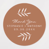 Terracotta en White Branches Wedding Bedankt Labels (Design 1)