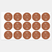 Terracotta en White Branches Wedding Bedankt Labels (Vel)