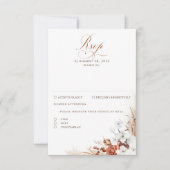 Terracotta en White Floral Boho Wedding RSVP (Voorkant)