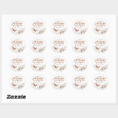 Terracotta en White Flowers Boho Baby shower Ronde Sticker (Vel)