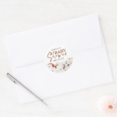 Terracotta en White Flowers Boho Baby shower Ronde Sticker (Envelop)
