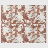Terracotta en White Flowers Boho Elegant Botanics Cadeaupapier (Vlak)